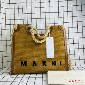 NWT MARNI MARCEL RAFFIA NORTH SOUTH ROPE TOTE BAG